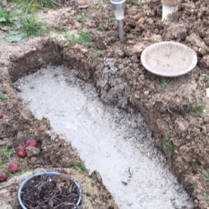 Støbning af fundament - Bispebjerg Kirkegård