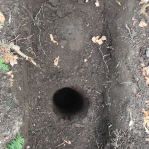 Sikring - fundament til monument Lillerød Kirkegård